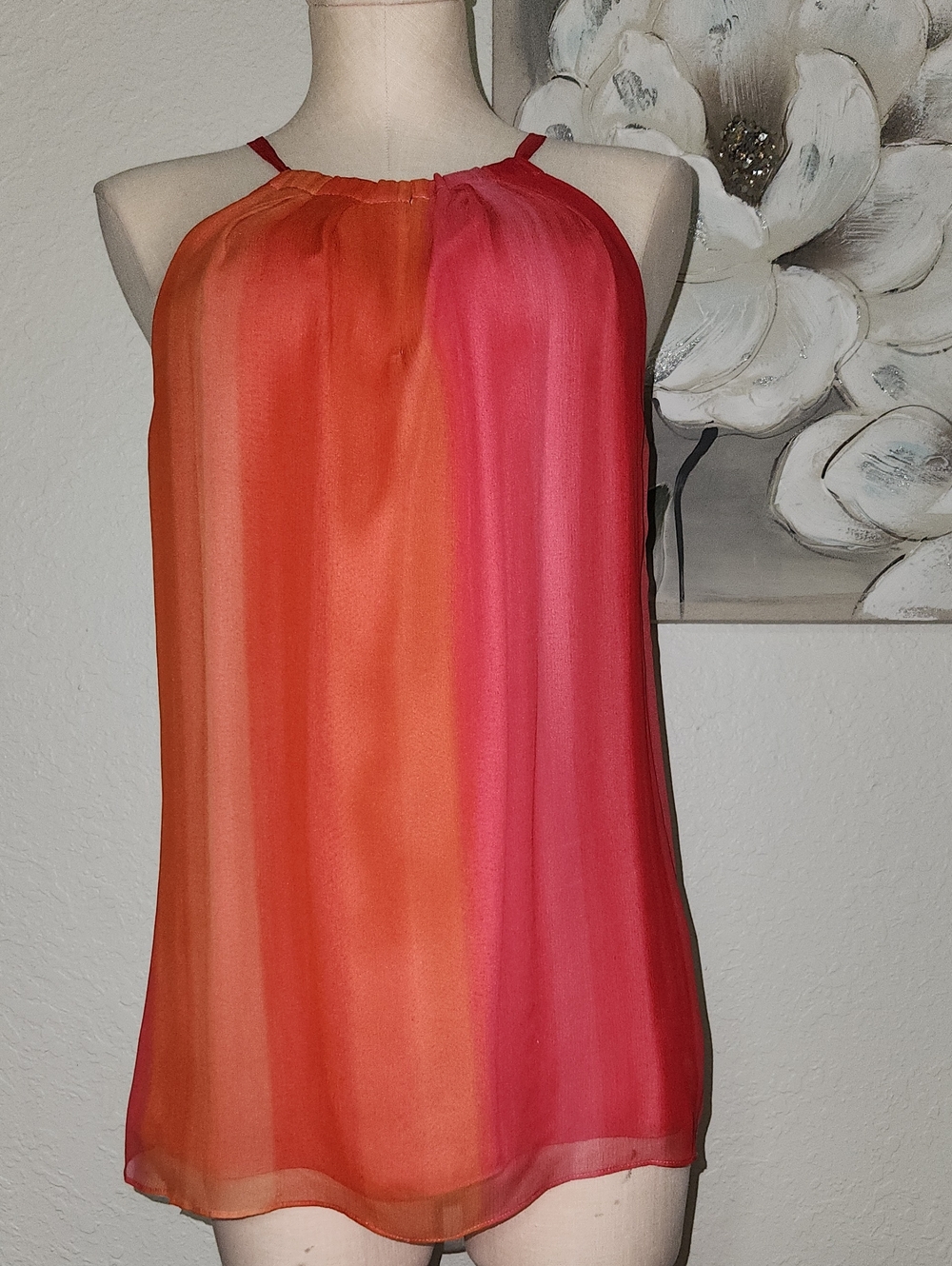 Lauren Ralph Lauren Ombre Halter Mini Dress in Orange and Pink